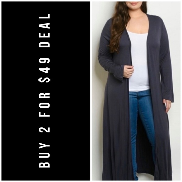 ❄️PLUS//SLATE MAXI CARDIGAN - Picture 1 of 3